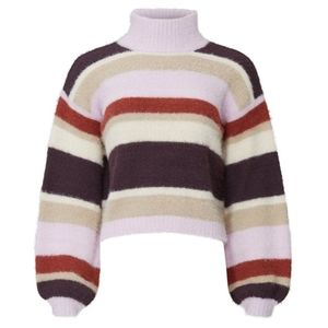 🧵 Louna Ultra Soft Multi Striped High Nick Sweater, Sz XS